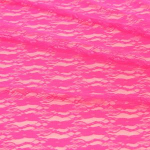 Ткань для рукоделия
 Гипюр стрейч «Цветы» мелкие цвет неон розовый