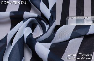 Швейная ткань
 Шифон полоска цвет темно-синий/белый