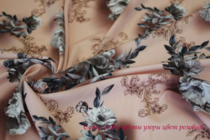 Ткань для рукоделия
 Супер софт «Цветы узоры» цвет розовый