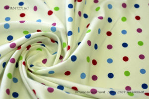 Швейная ткань
 Штапель цветной горох цвет молочный
