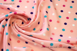 Ткань для рукоделия
 Штапель цветной горох цвет розовый